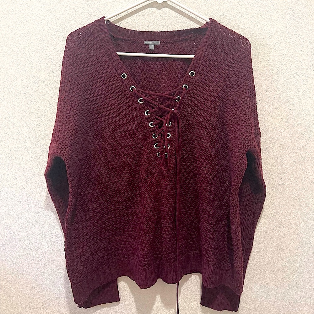 Charlotte Russe maroon knit sweater